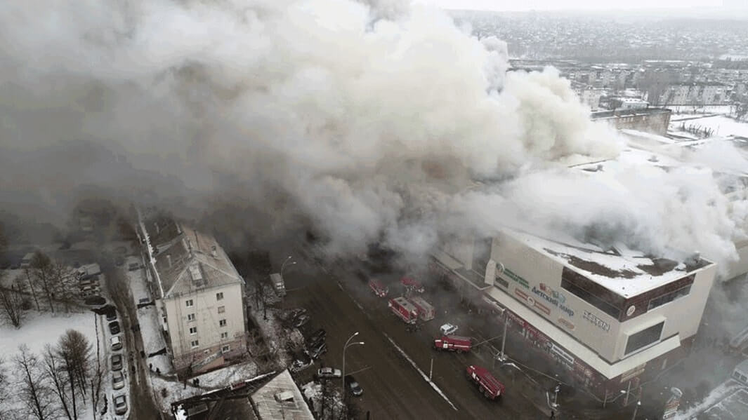 रूस के शॉपिंग सेंटर में लगी भयानक आग 37 की मौत और 64 लापता