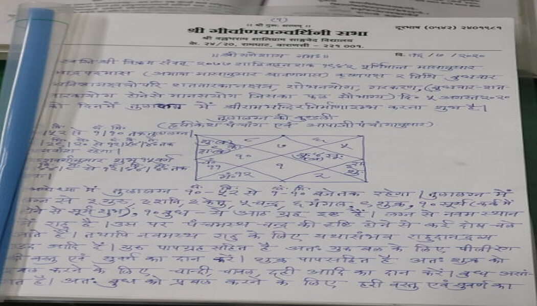 काशी के विद्वानों के द्वारा निकाले गए मुहूर्त में प्रधानमंत्री करेंगे भूमि पूजन 